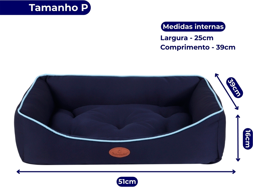 Cama Pickorruchos Super Soft Azul para Cães e Gatos - Tam. P