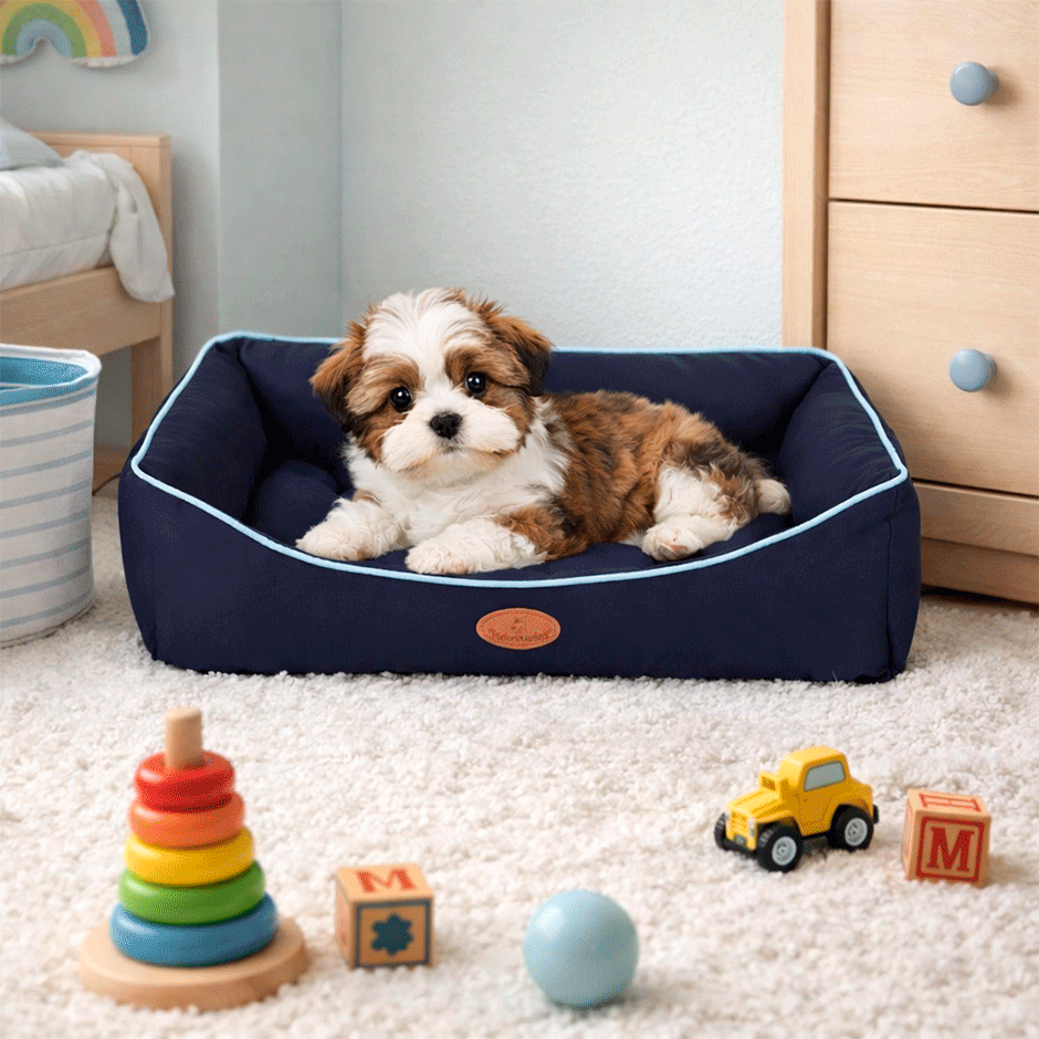 Cama Pickorruchos Super Soft Azul para Cães e Gatos - Tam. P