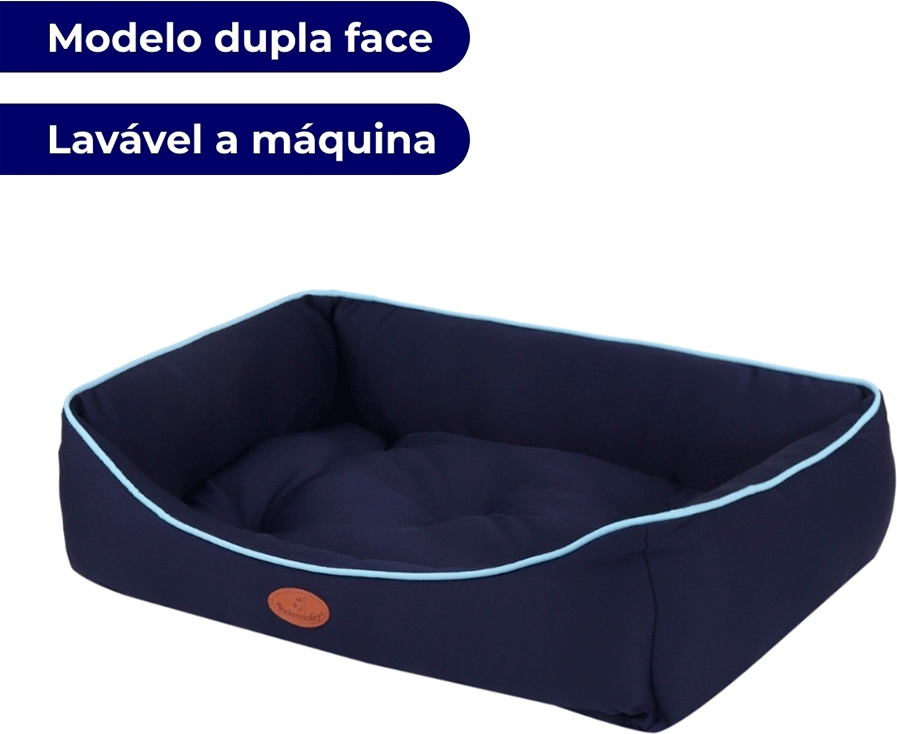 Cama Pickorruchos Super Soft Azul para Cães e Gatos - Tam. GG