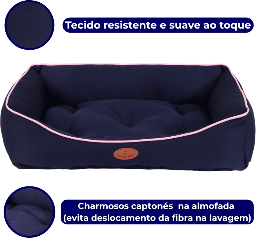 Cama Pickorruchos Super Soft Rosa para Cães e Gatos - Tam. GG