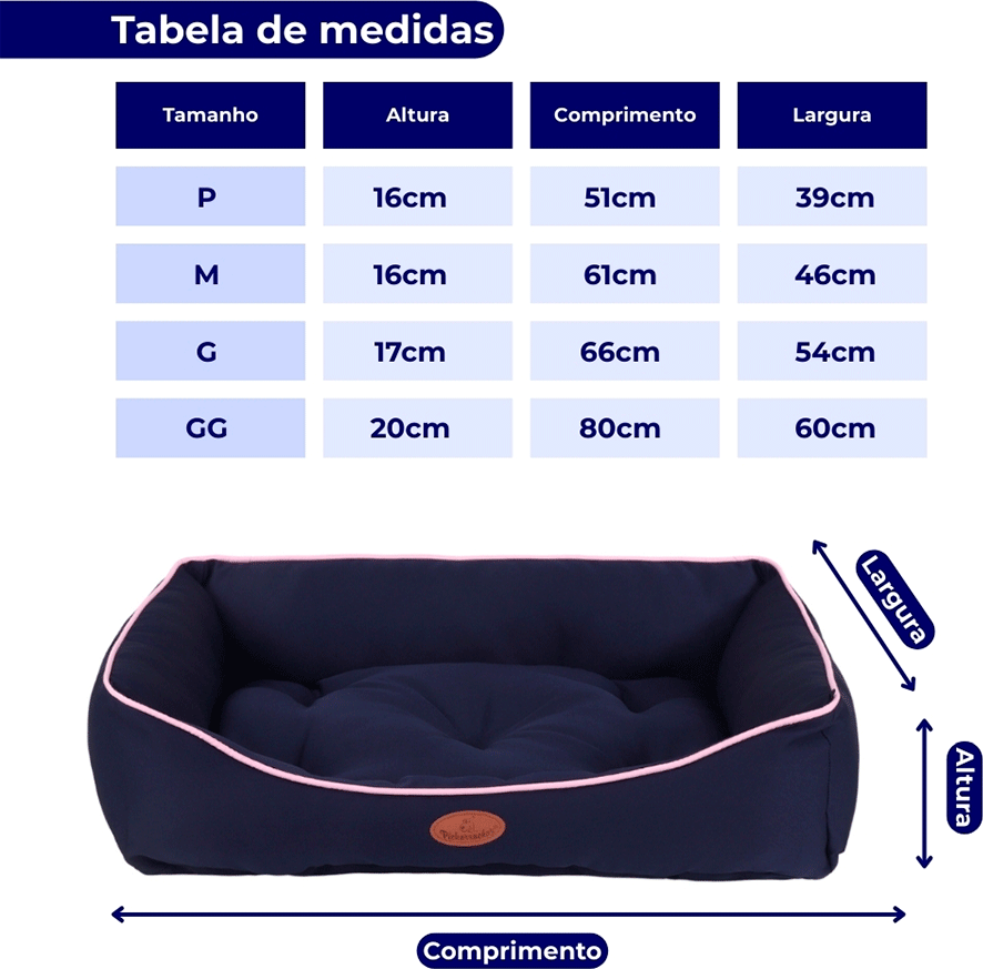 Cama Pickorruchos Super Soft Rosa para Cães e Gatos - Tam. GG