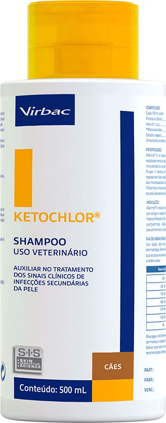 Shampoo Virbac Ketochlor para Cães - 500 mL