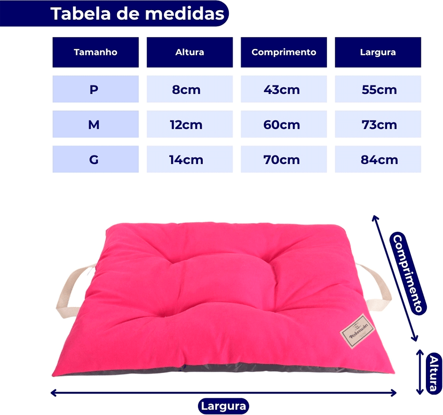 Almofada Pickorruchos Supreme Pink para Cães e Gatos - Tam. M