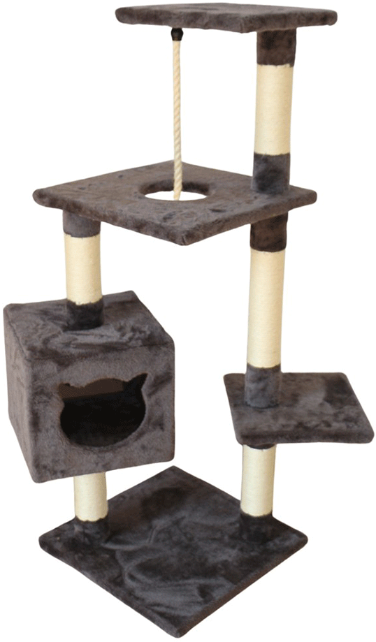 Brinquedo Arranhador Torre Chalesco 3 Andares com Toca - Tam. Único