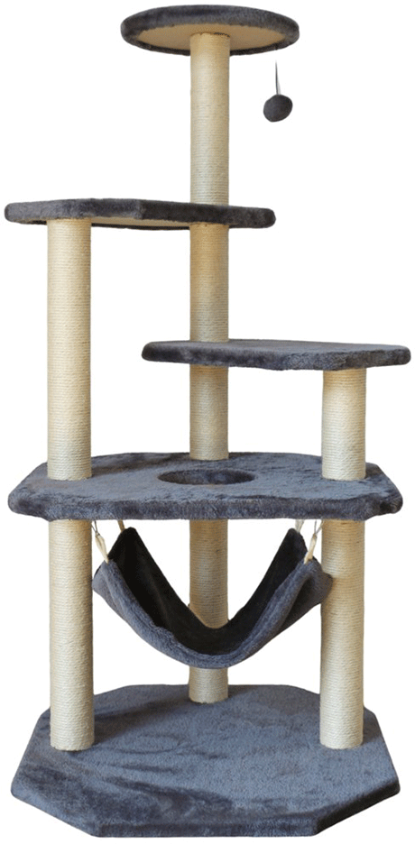 Brinquedo Arranhador Torre Chalesco 4 Andares com Rede - Tam. Único
