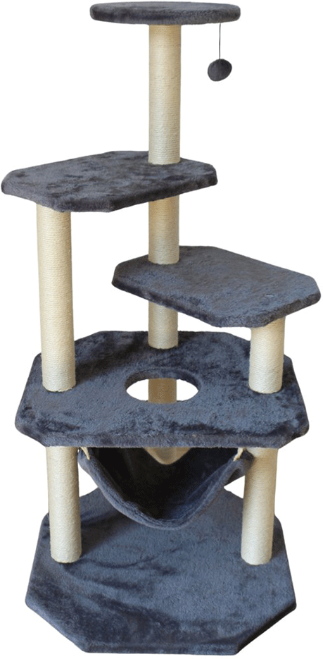 Brinquedo Arranhador Torre Chalesco 4 Andares com Rede - Tam. Único