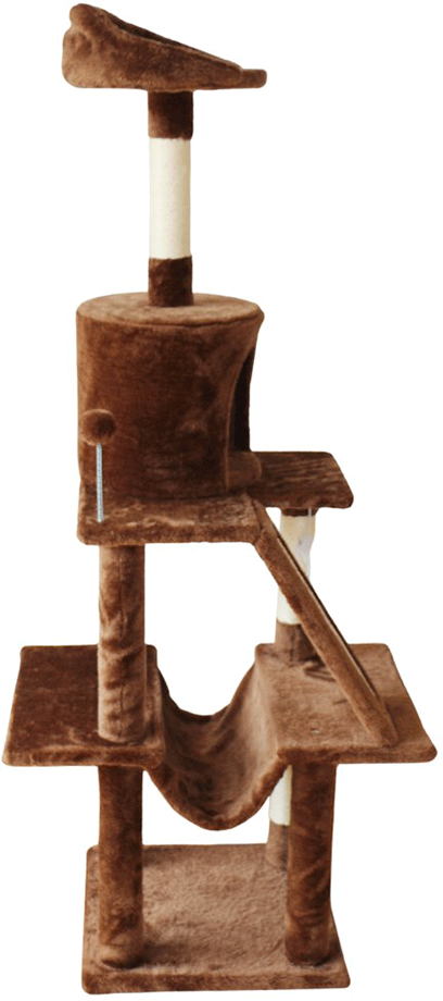 Brinquedo Arranhador Chalesco 4 Andares com Rampa e Cama - Tam. Único
