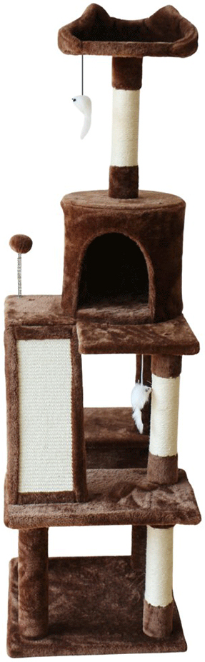 Brinquedo Arranhador Chalesco 4 Andares com Rampa e Cama - Tam. Único