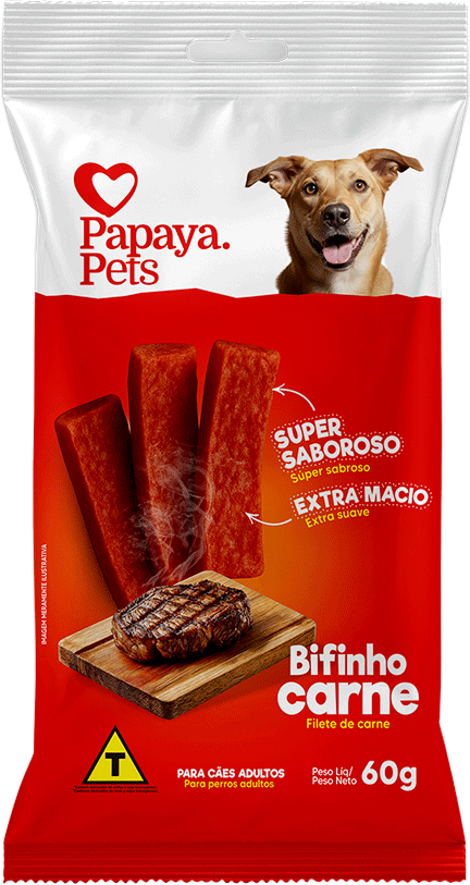 Bifinho Papaya Pets para Cães Sabor Carne - 60 g