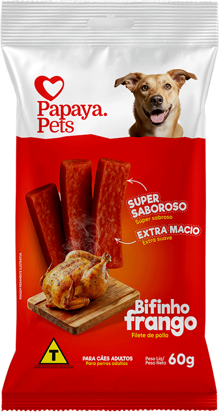Bifinho Papaya Pets para Cães Sabor Frango - 60 g