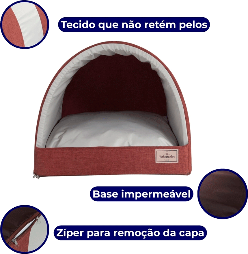 Toca Iglu Pickorruchos Choco para Cães e Gatos - Tam. P