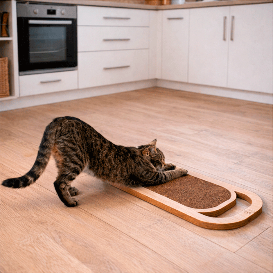 Brinquedo Arranhador Bastet Clean MDF Madeirado - Tam. Único