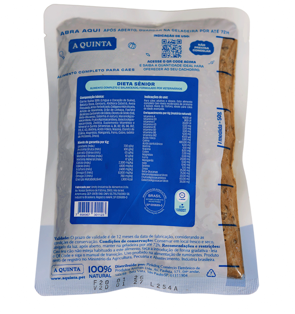 Alimento Natural A Quinta Baixo Fósforo para Cães - 300 g
