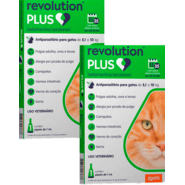 Antiparasitário Zoetis Revolution Plus 1 mL para Gatos de 5,1Kg a 10Kg - 2 Caixas (2 Pipetas)
