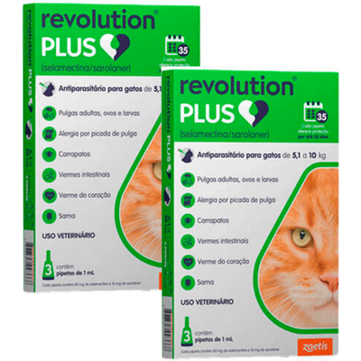 Antiparasitário Zoetis Revolution Plus 1 mL para Gatos de 5,1 Kg a 10 Kg