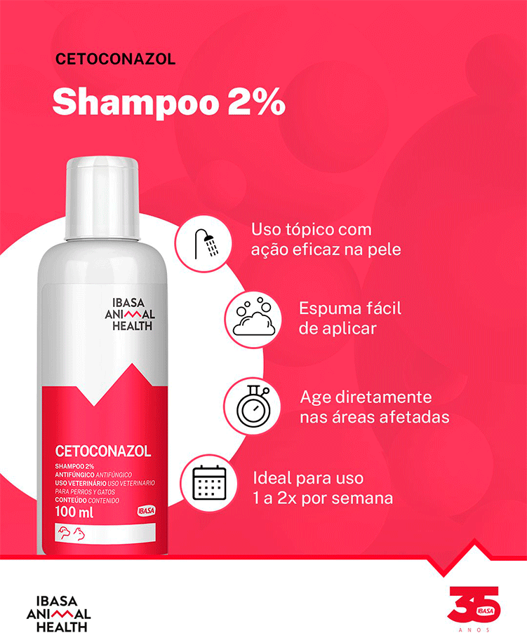 Shampoo Antifúngico Ibasa Cetoconazol Banho 2% - 100 mL