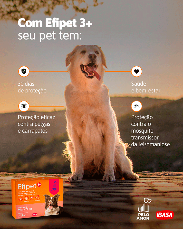 Antiparasitário Externo Ibasa Efipet para Cães de 4Kg á 9Kg - 1 Pipeta
