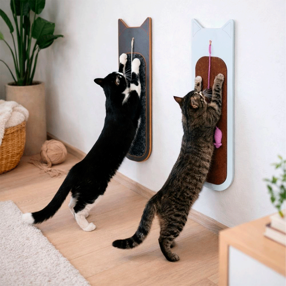 Brinquedo Arranhador Bastet Gancho MDF Preto - Tam. Único