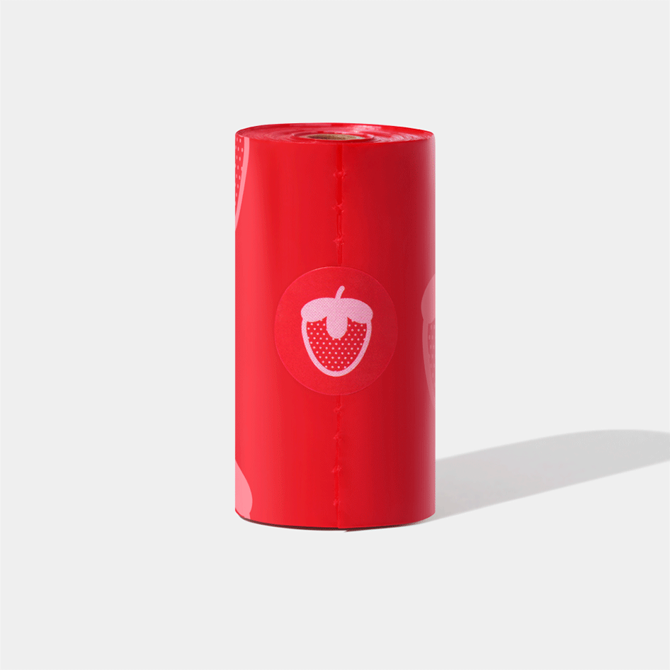 Refil Cata Caca Vetreska Aroma de Morango Saquinhos Higiênicos Biodegradáveis - 12 Rolos