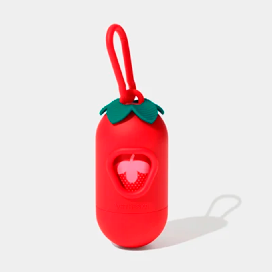 Kit Cata Caca Vetreska Aroma de Morango Dispenser com Saquinhos Higiênicos Biodegradáveis - 1 Rolo