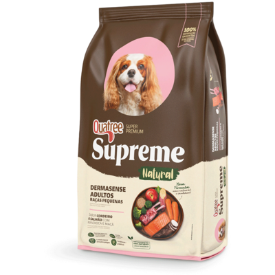 Ração Seca Quatree Supreme Dermasense Cordeiro e Salmão para Cães Adultos Raças Pequenas