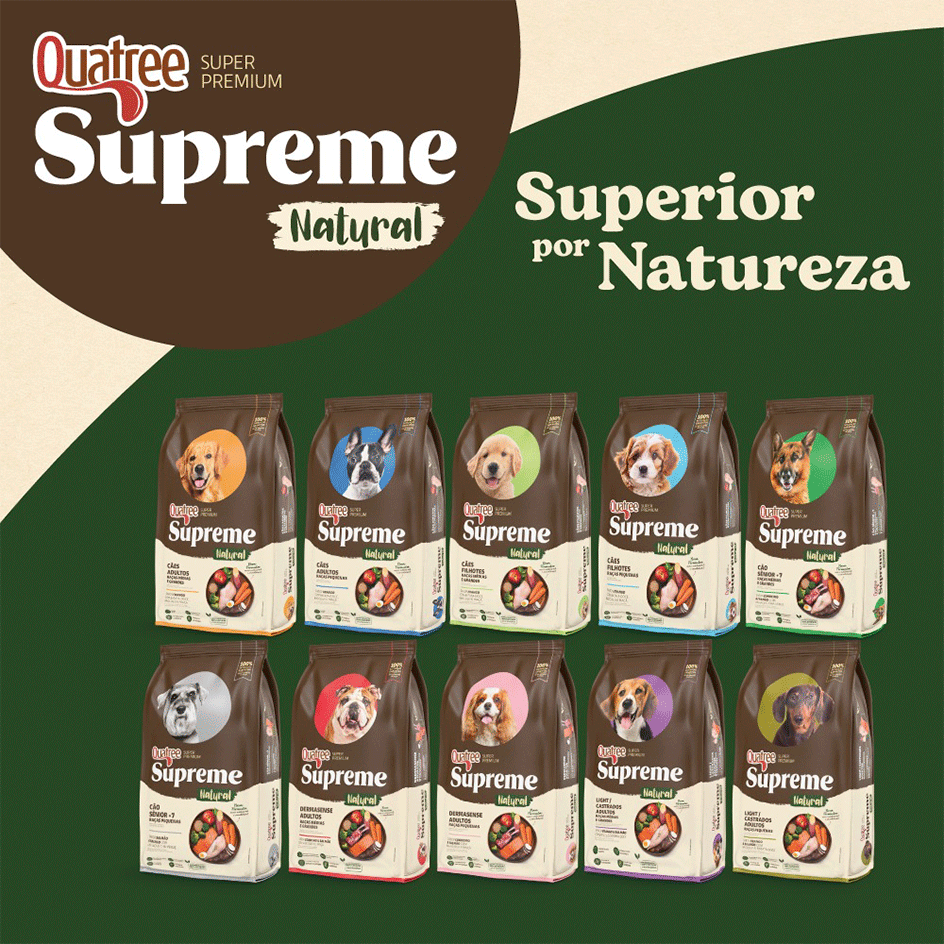 Ração Seca Quatree Supreme Dermasense Cordeiro e Salmão para Cães Adultos Raças Pequenas - 10Kg