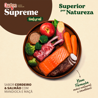 Ração Seca Quatree Supreme Dermasense Cordeiro e Salmão para Cães Adultos Raças Pequenas