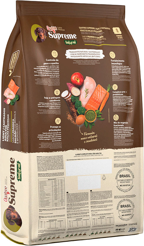 Ração Seca Quatree Supreme Light Frango e Salmão para Cães Castrados Adultos Raças Pequenas - 2,5Kg