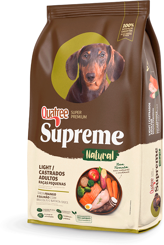 Ração Seca Quatree Supreme Light Frango e Salmão para Cães Castrados Adultos Raças Pequenas - 2,5Kg