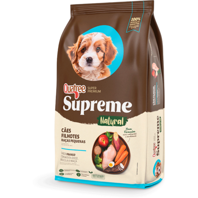 Ração Seca Quatree Supreme Frango e Batata Doce Cães Filhotes Raças Pequenas