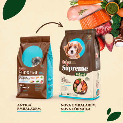 Ração Seca Quatree Supreme Frango e Batata Doce Cães Filhotes Raças Pequenas