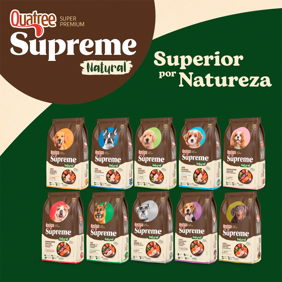 Ração Seca Quatree Supreme Frango e Batata Doce Cães Filhotes Raças Pequenas - 1Kg