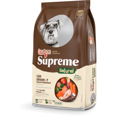 Ração Seca Quatree Supreme Salmão e Frango Cães Sênior +7 Raças Pequenas