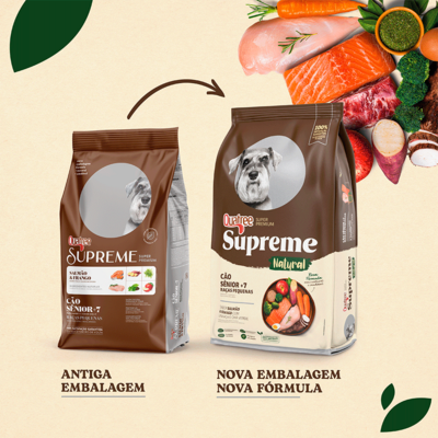Ração Seca Quatree Supreme Salmão e Frango Cães Sênior +7 Raças Pequenas