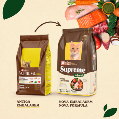 Ração Seca Quatree Supreme Frango e Batata Doce para Gatos Castrados