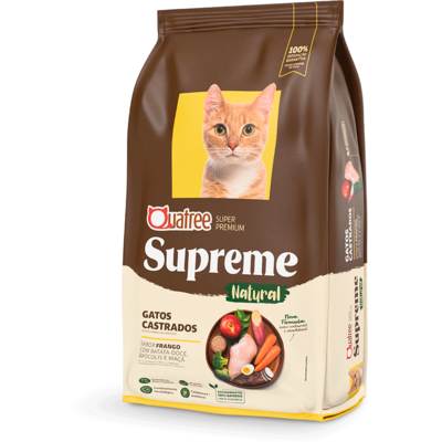 Ração Seca Quatree Supreme Frango e Batata Doce para Gatos Castrados