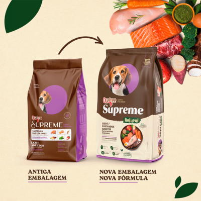 Ração Seca Quatree Supreme Light Salmão e Batata Doce Cães Adultos Todas as Raças