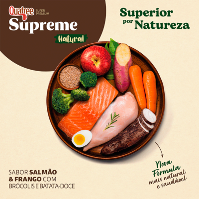 Ração Seca Quatree Supreme Light Salmão e Batata Doce Cães Adultos Todas as Raças