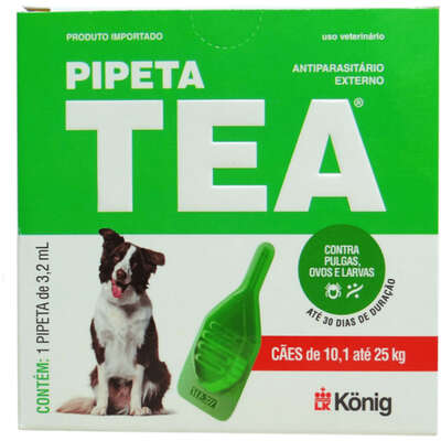Antiparasitário Externo TEA Pipeta 10,1 a 25 Kg 3,2 mL para Cães