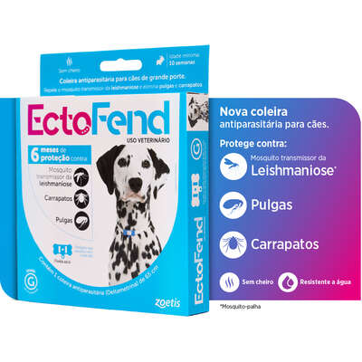 Coleira Antiparasitária Zoetis Ectofend Azul para Cães