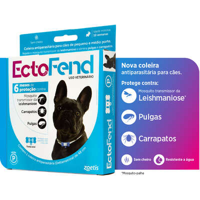 Coleira Antiparasitária Zoetis Ectofend Azul para Cães