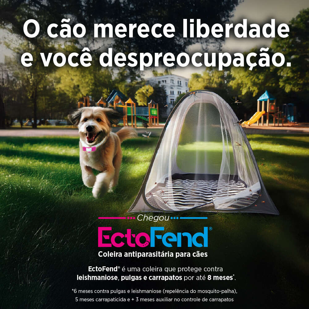 Coleira Antiparasitária Zoetis Ectofend Rosa para Cães - Tam. P