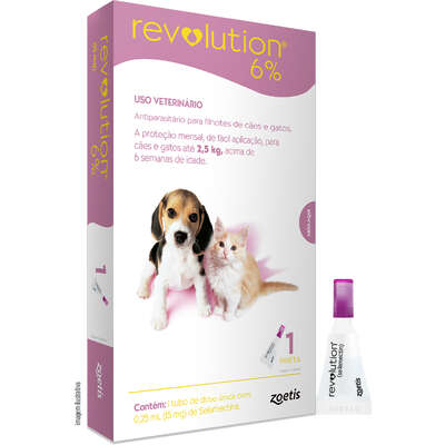 Antipulgas e Carrapatos Zoetis Revolution 6% para Cães e Gatos até 2,5 kg - 15 mg