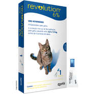 Antipulgas e Carrapatos Zoetis Revolution 6% para Gatos de 2,5 a 7,5Kg - 1 Ampola de 0,75 mL
