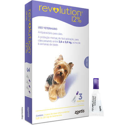 Antipulgas e Carrapatos Zoetis Revolution 12% para Cães de 2,5 a 5 kg - 30 mg