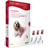 Antipulgas e Carrapatos Zoetis Revolution 12% para Cães de 10 a 20Kg - 3 Ampolas de 1,0 mL