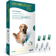 Antipulgas e Carrapatos Zoetis Revolution 12% para Cães de 20 a 40Kg - 3 Ampolas de 2,0 mL
