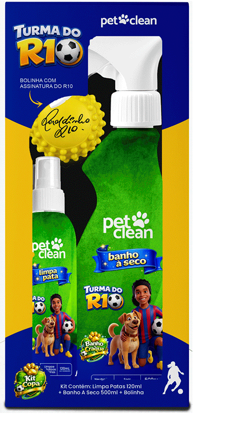 Kit Copa Turma do R10 Pet Clean para Cães - 1 Unidade