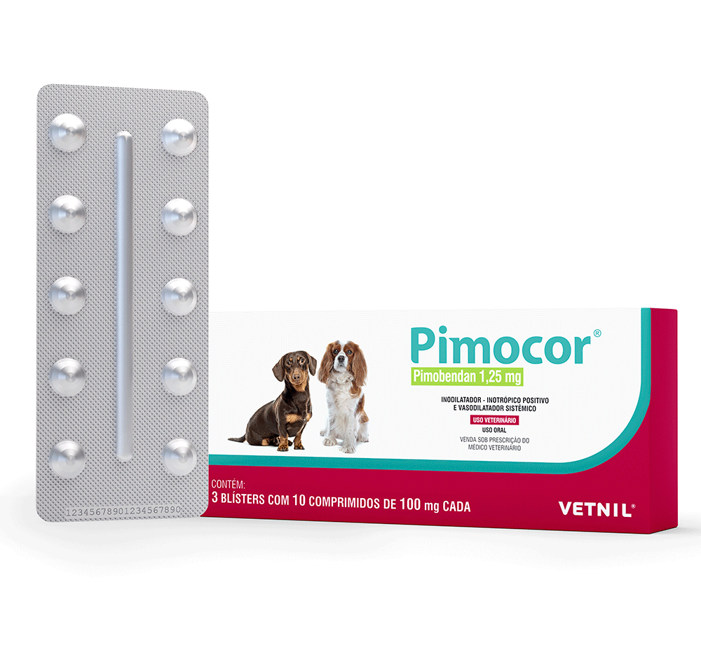 Inodilatador Vetnil Pimocor Pimobendan 1,25 mg para Cães - 30 Comprimidos
