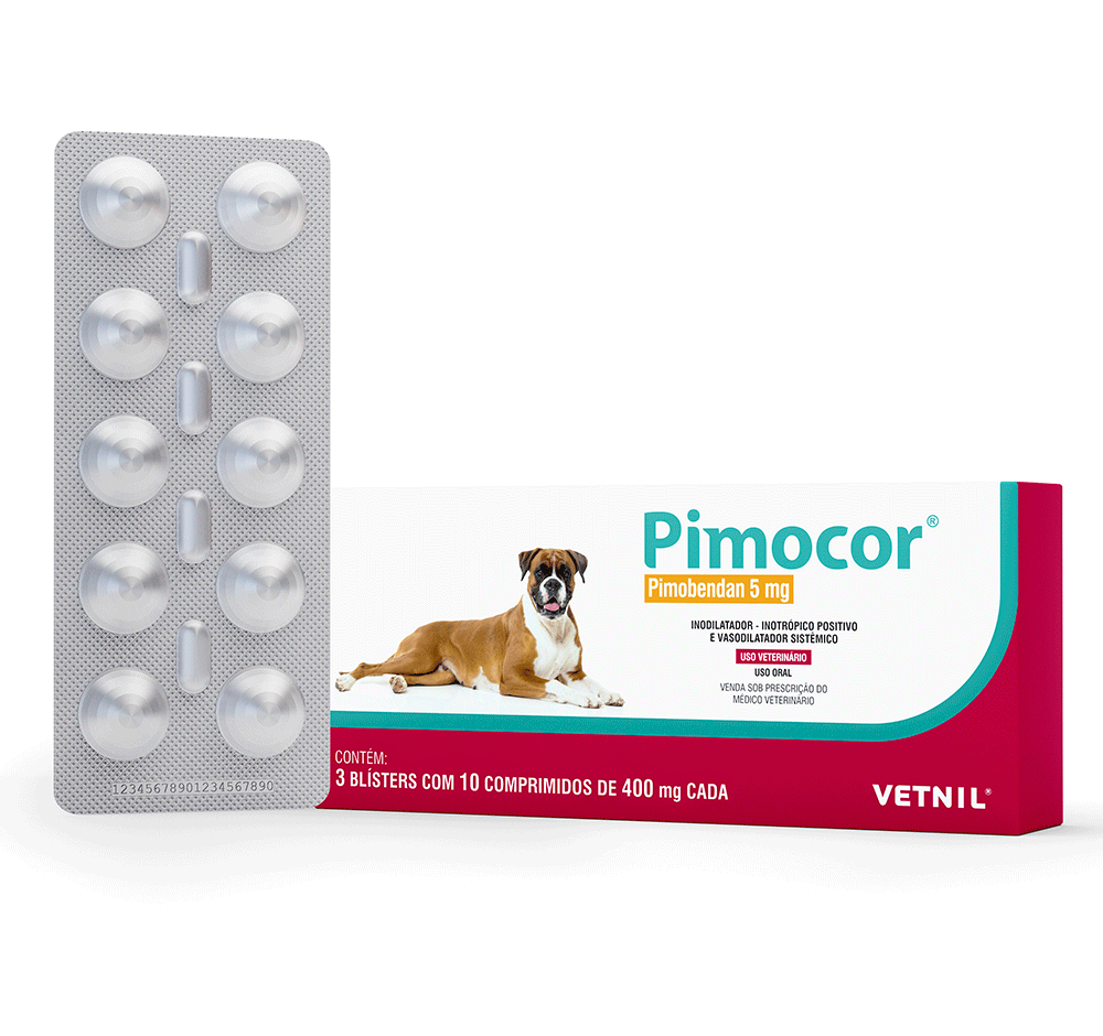 Inodilatador Vetnil Pimocor Pimobendan 5 mg para Cães - 30 Comprimidos